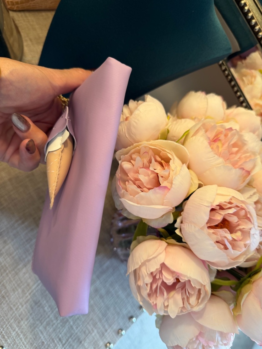 Low START Lilac Bow Wristlet Zipper Case with Ice Cream Charm - Picture 8 of 9